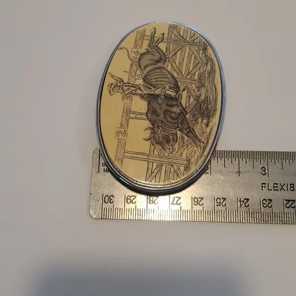 Vintage 90s Rodeo Western Belt Buckle American - Picture 4 of 4